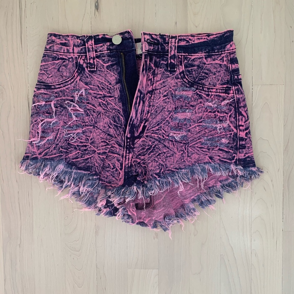 tie dye high waisted shorts